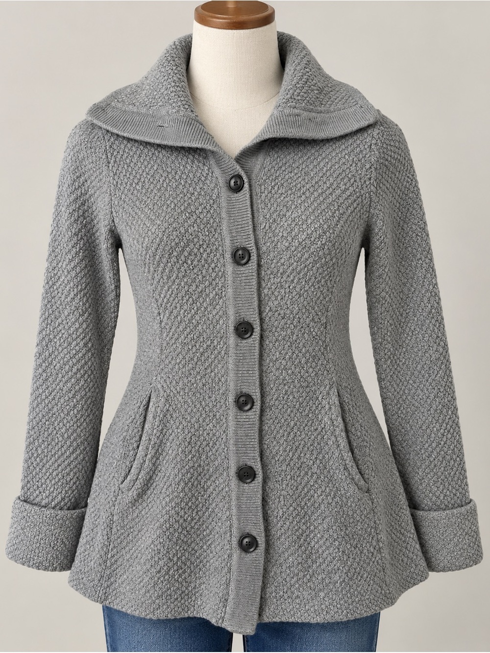 Patagonia Merino Sweater Coat XS Gray 100% Merino Wool Style 50460